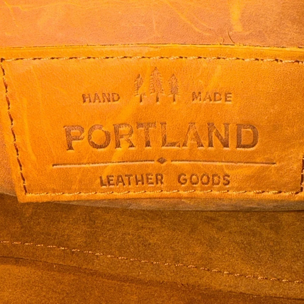 Portland Leather Tan Triangle Shoulder Bag with Charm